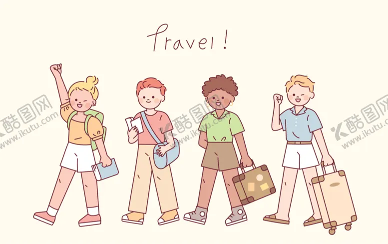 编号：22296710240643163166【酷图网】源文件下载-旅行人物插画