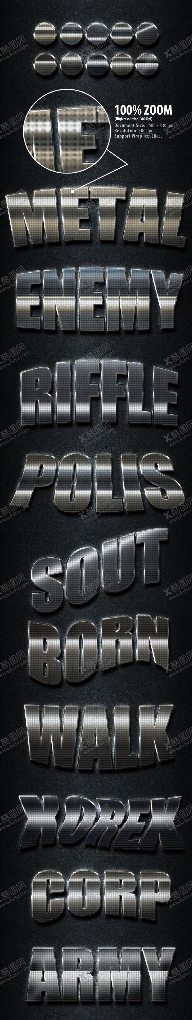 编号：48433310021632219459【酷图网】源文件下载-立体金属字体