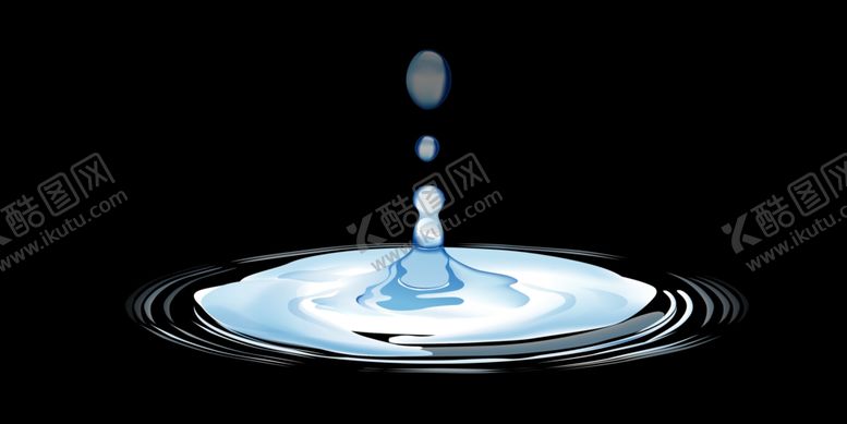 编号：25439710260708296700【酷图网】源文件下载-水滴水珠滴落水圈纯净饮用水素材