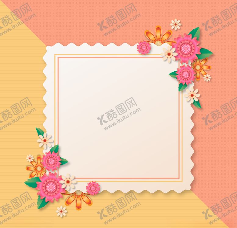 编号：21133603160048011575【酷图网】源文件下载-邮票式花卉边框