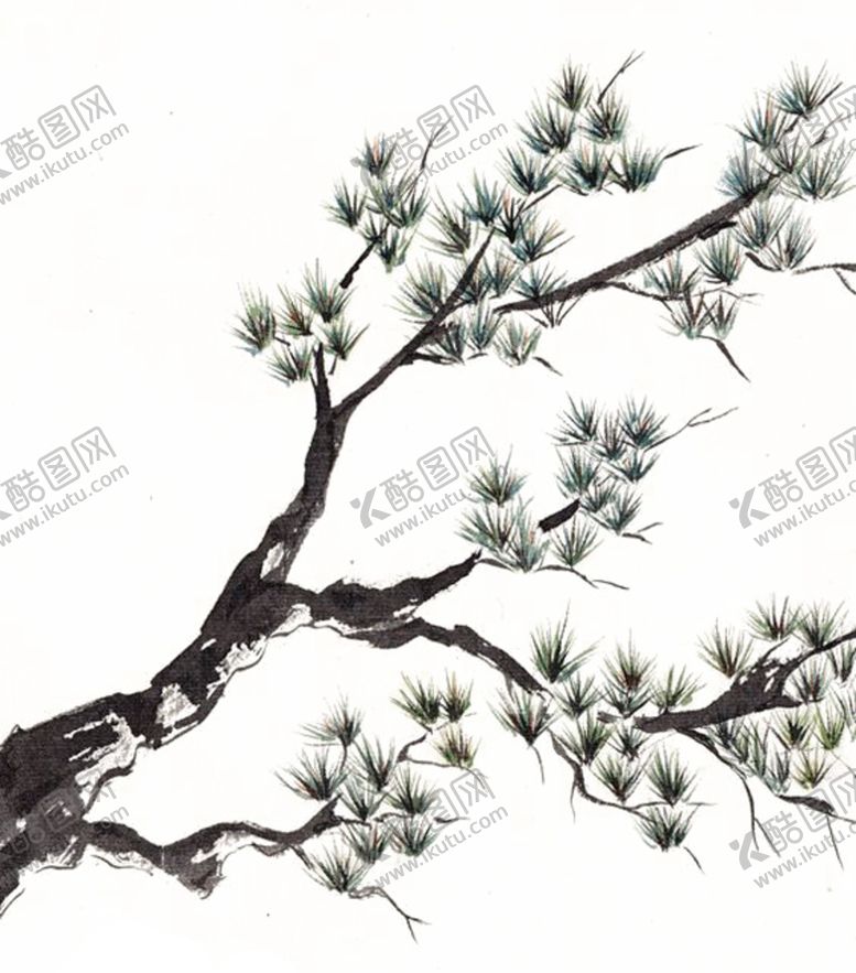 编号：45423306302214013061【酷图网】源文件下载-水墨中国风迎客松