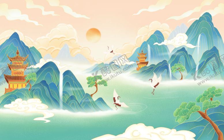 编号：64783809142009556843【酷图网】源文件下载-山水间的诗意中式风光