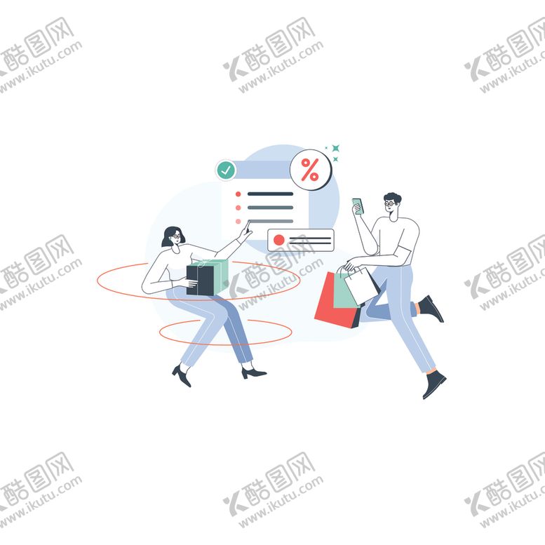 编号：76236409200113081463【酷图网】源文件下载-手绘电子购物