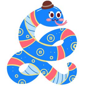 蛇年吉祥物插图封面矢量新画