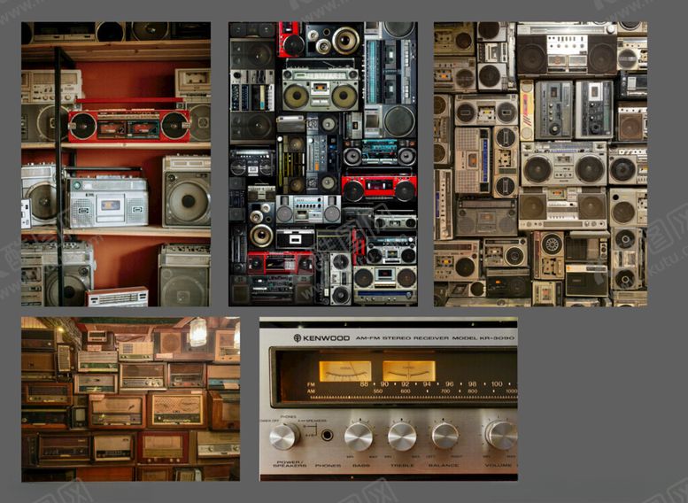 编号：79901304211822355726【酷图网】源文件下载-复古收音机等老式电器展示