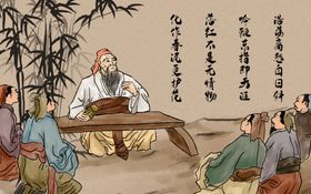 教师节水墨先生上课插画