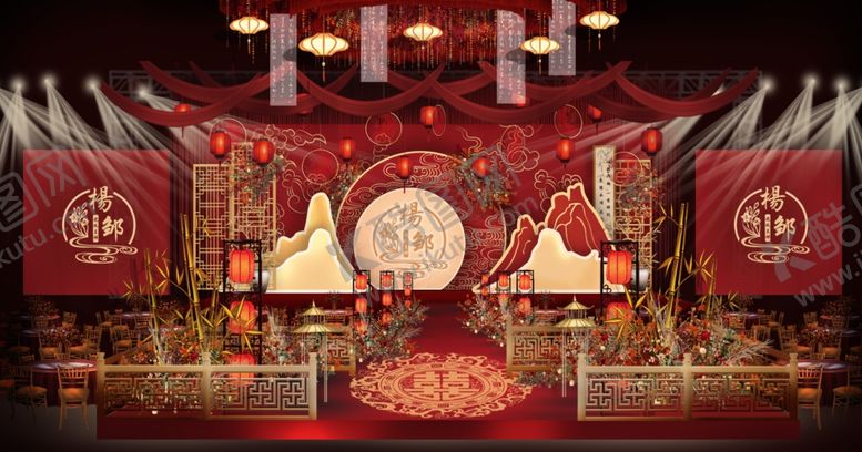 编号：53764706011254217904【酷图网】源文件下载-红色传统中式婚礼