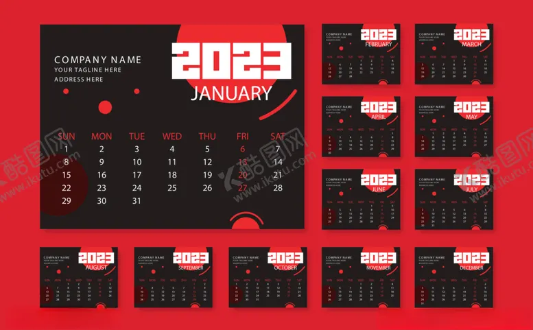 编号：36852201270345369795【酷图网】源文件下载-兔年台历2023年日历
