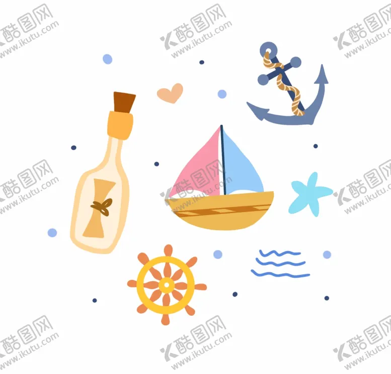编号：79681512010159044898【酷图网】源文件下载-漂流瓶海洋素材