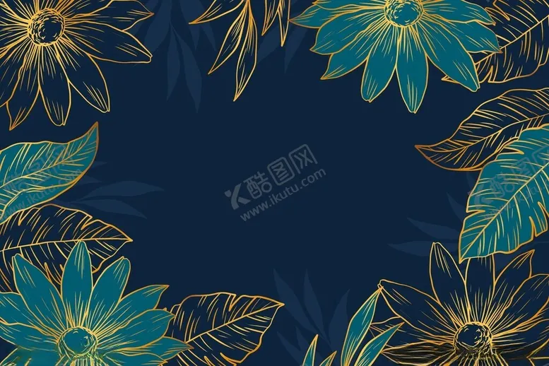 编号：51046801190942266574【酷图网】源文件下载-线描植物背景