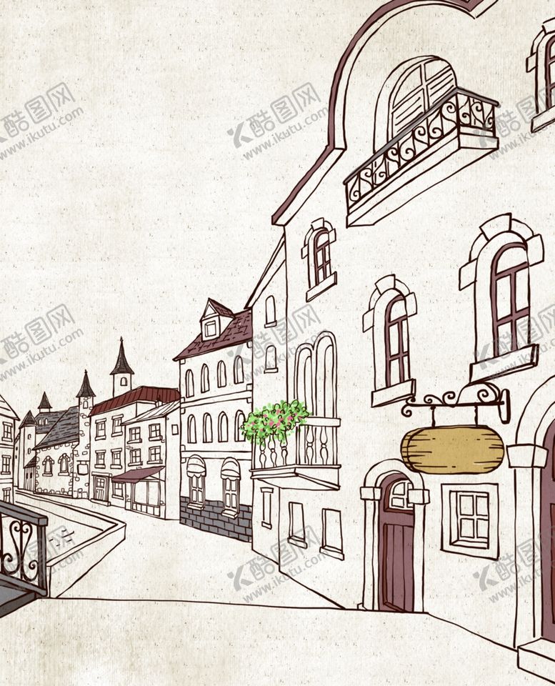 编号：19170210180154432272【酷图网】源文件下载-城市线条风景插画卡通