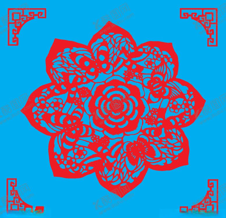 编号：94875310191431205302【酷图网】源文件下载-蝴蝶花卉剪纸