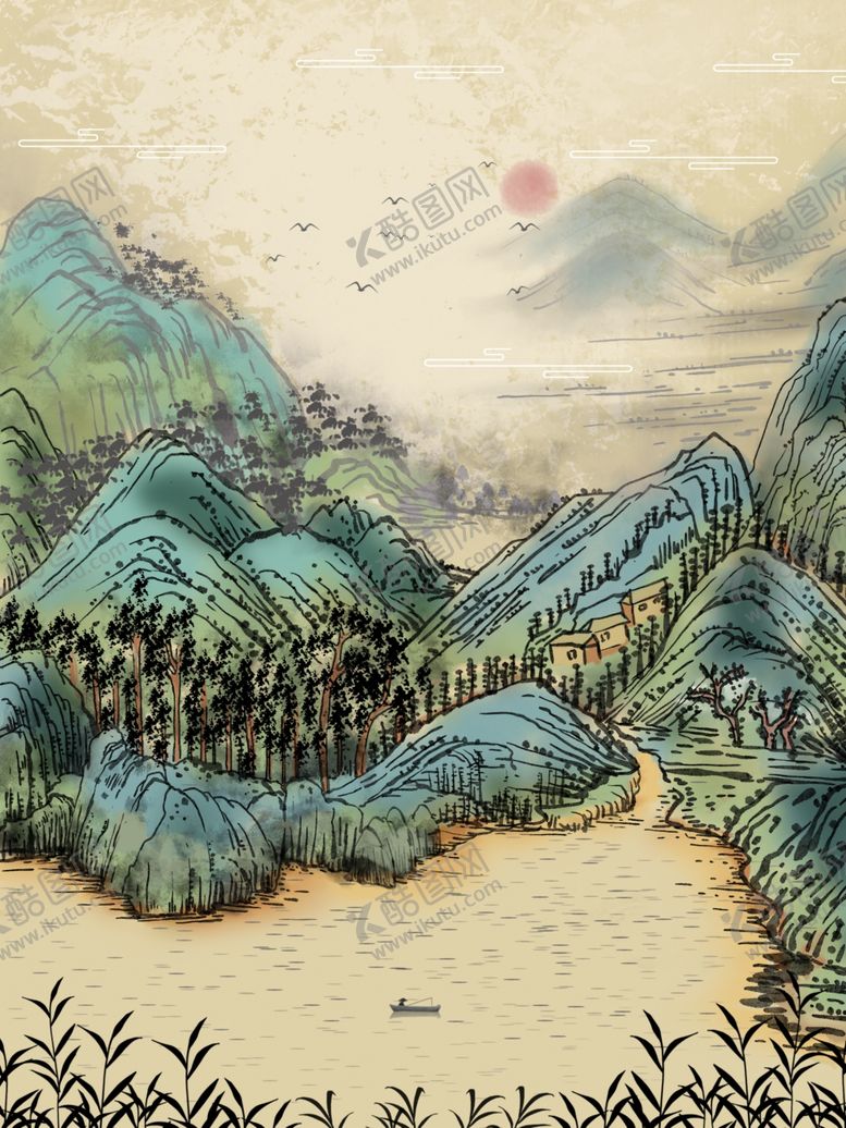 编号：12978312051850075828【酷图网】源文件下载-水墨画图片山水风景中国风