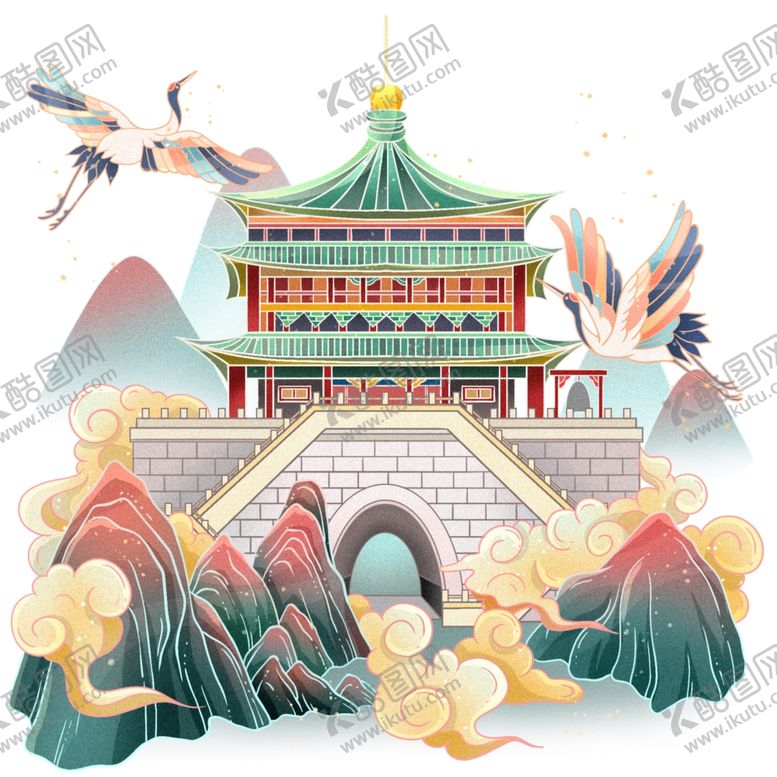 编号：55575602031908596204【酷图网】源文件下载-风景建筑插画