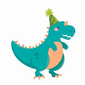 卡通恐龙圣诞帽子生日帽矢量图片