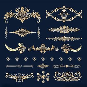 复古装饰花纹矢量素材集