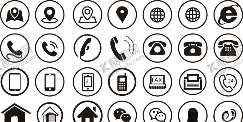 编号：74963509100156039601【酷图网】源文件下载-常用名片图标