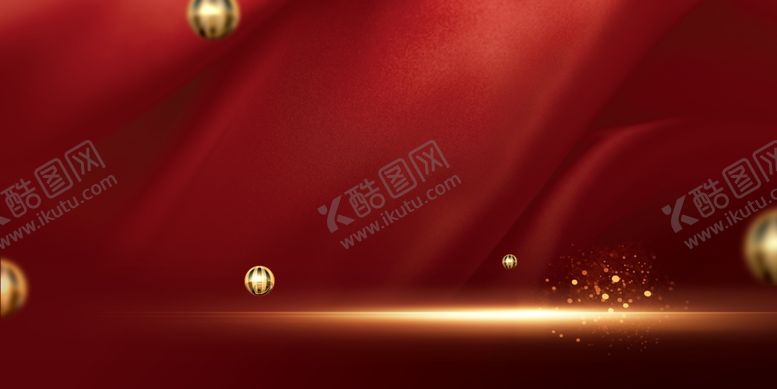 编号：72675010230034586429【酷图网】源文件下载-红色丝绸光线金色企业开业仪式