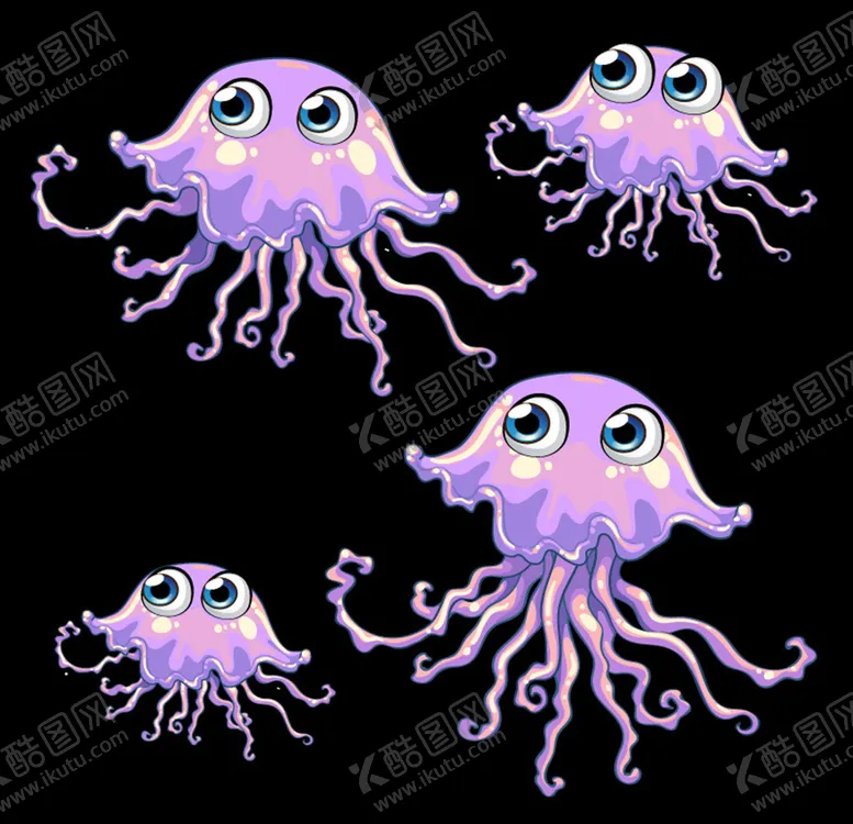 编号：23279409101847161857【酷图网】源文件下载-卡通大眼水母矢量素材