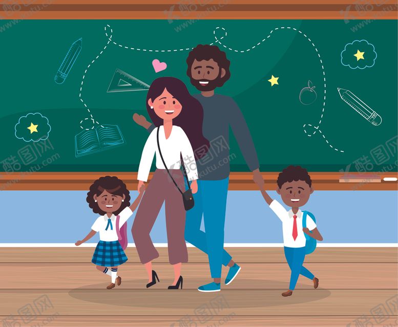 编号：65091010061802065162【酷图网】源文件下载-学生日常生活主题插画