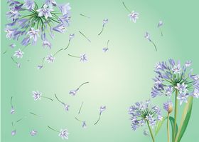 百合花蓝色百合背景墙壁纸墙纸