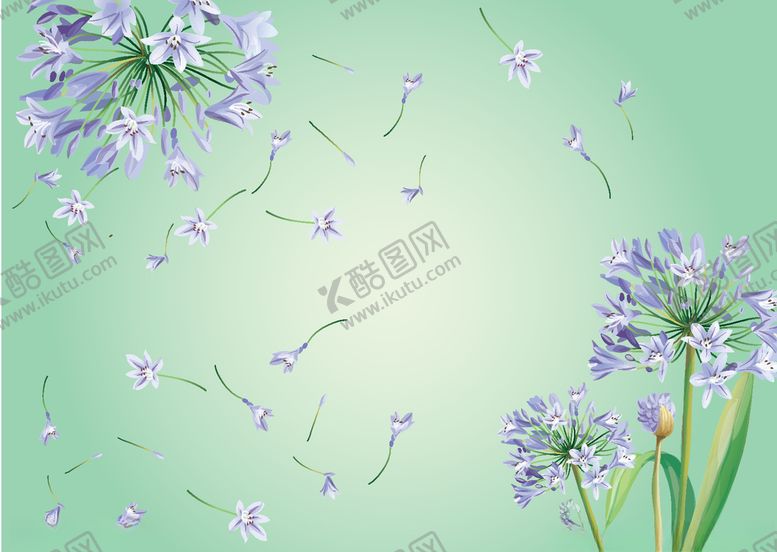 编号：13018906171858406592【酷图网】源文件下载-百合花蓝色百合背景墙壁纸墙纸