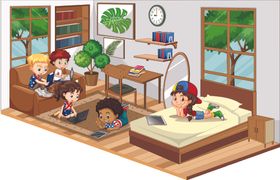 卡通儿童生活素材小学生人物形象