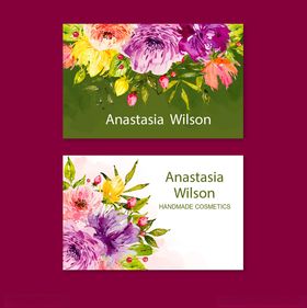 花卉主题名片设计