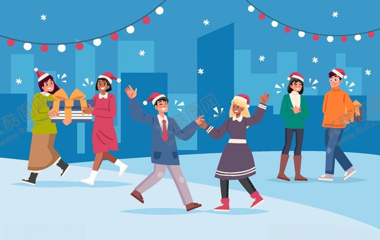 编号：27748510032251209617【酷图网】源文件下载-圣诞节家人场景插画