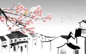 山水画国素材工笔经理室