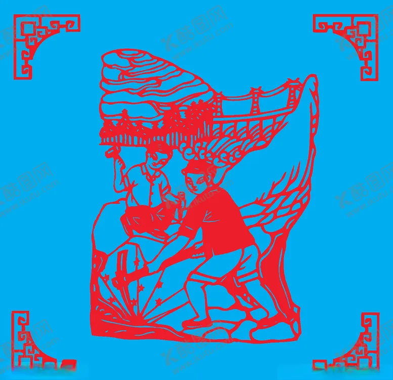 编号：32768705010217147661【酷图网】源文件下载-劳动剪纸