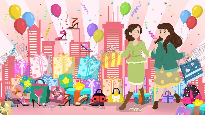 编号：10997711142204284793【酷图网】源文件下载-双十一购物人物