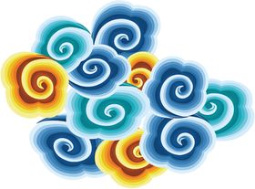 彩色祥云元素
