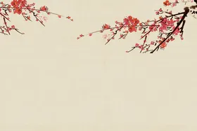 水墨画山宣纸梅花中式花格