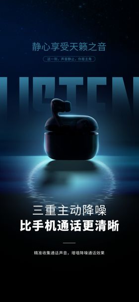 创意耳机介绍海报