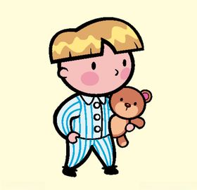 拿着玩具的小男孩