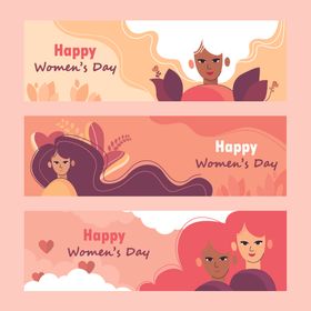 妇女节快乐横幅设计素材