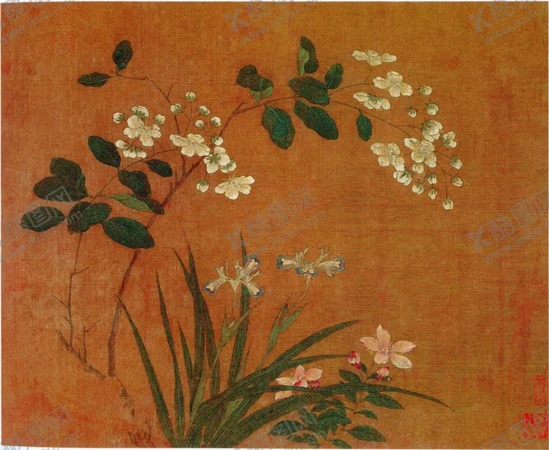 编号：47298510011031264336【酷图网】源文件下载-黄居寀花卉写生绘画