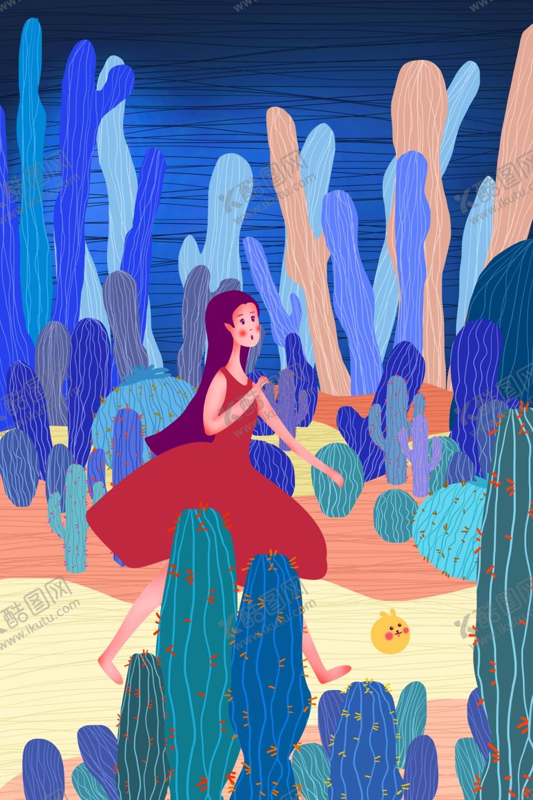 编号：12237509260510042155【酷图网】源文件下载-唯美插画探险少女