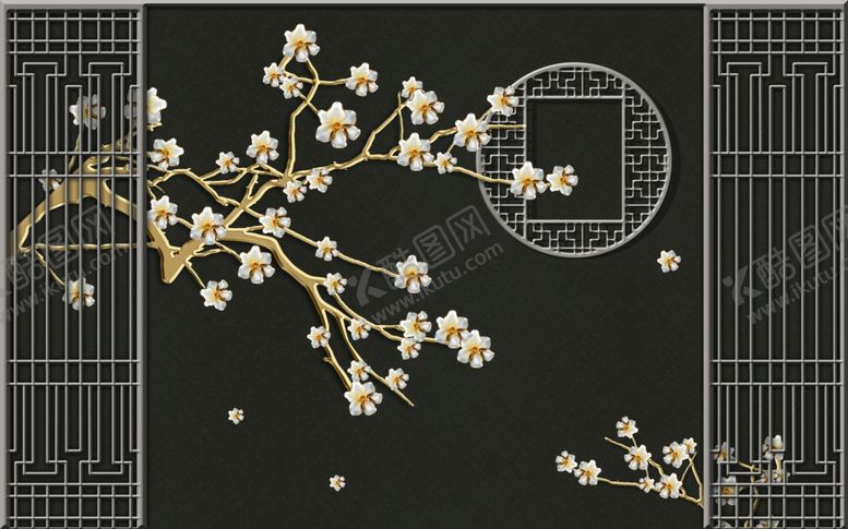 编号：62897105161816139585【酷图网】源文件下载-新中式背景墙