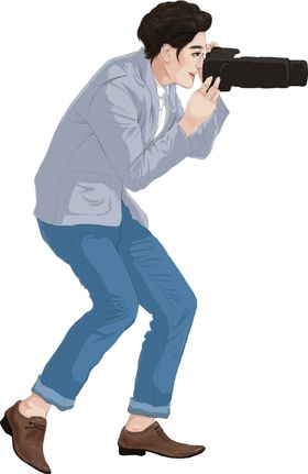 插画拍照人物