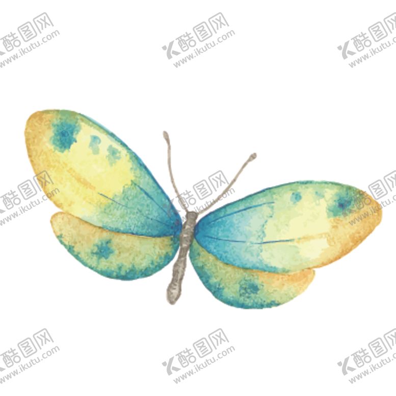 编号：58535305040240352970【酷图网】源文件下载-水彩蝴蝶绘画图案