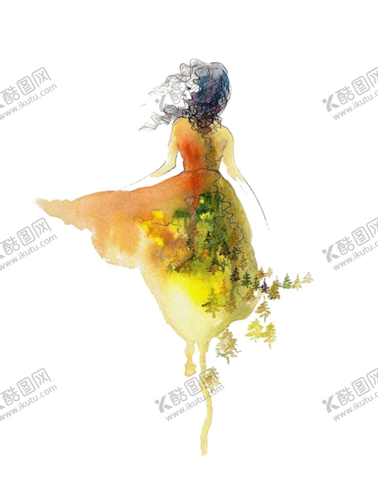 编号：29692205161808328567【酷图网】源文件下载-彩绘人物背影