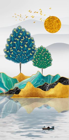 装饰画意境玄关抽象山水