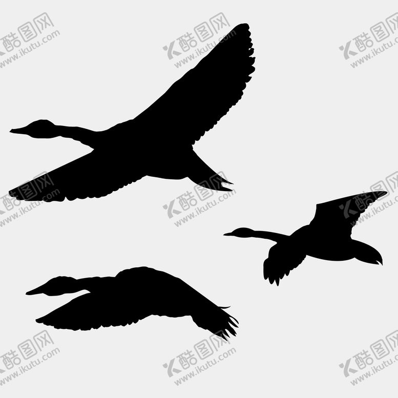 编号：03175209151740249054【酷图网】源文件下载-大雁剪影候鸟鸟群