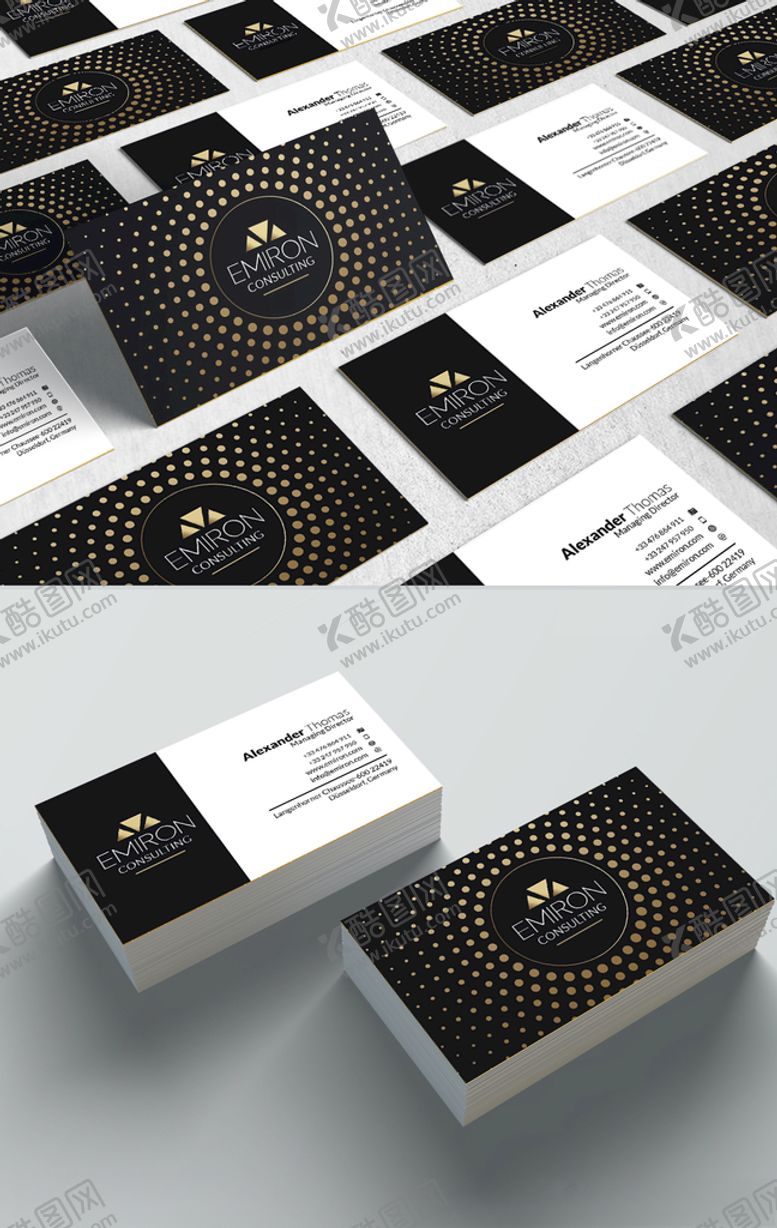 编号：61738909221606437100【酷图网】源文件下载-黑色商务名片模板