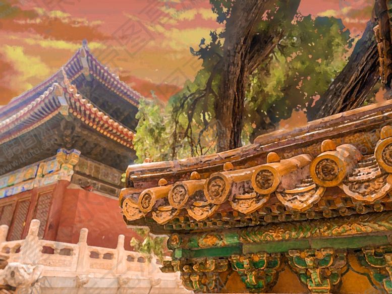编号：57014607062300106120【酷图网】源文件下载-水彩皇宫一角