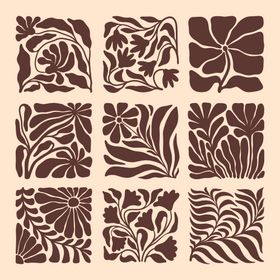 复古花卉几何图案