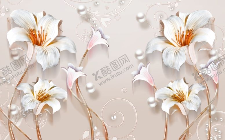 编号：39506507051451581596【酷图网】源文件下载-3D背景富贵玫瑰花背景