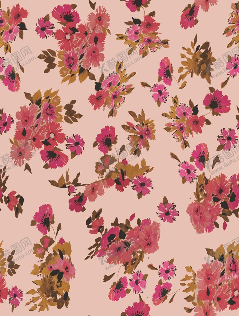 编号：72510809200359053288【酷图网】源文件下载-粉色花卉图案